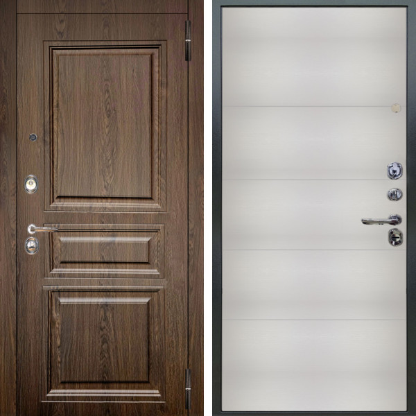 Входная дверь Аргус ЛЮКС 3К Магистр Дуб кантри + Агат Вельвет белый горизонт