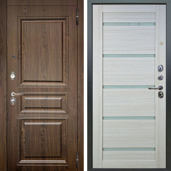 Входная дверь Аргус ЛЮКС 3К Магистр Дуб кантри + Александра Белая лиственница