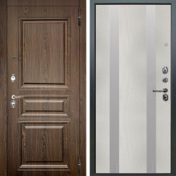 Входная дверь Аргус ЛЮКС 3К Магистр Дуб кантри + Дуэт Белое дерево вставки Изабель