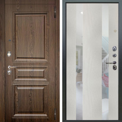 Входная дверь Аргус ЛЮКС 3К Магистр Дуб кантри + Дуэт белое дерево вставки Николь