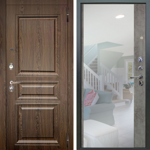 Входная дверь Аргус ЛЮКС 3К Магистр Дуб кантри + Магнум Светлый бетон