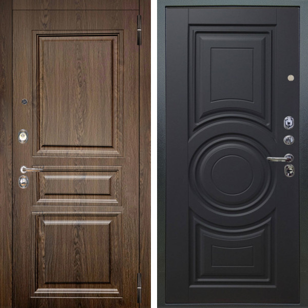 Входная дверь Аргус ЛЮКС 3К Магистр Дуб кантри + Могадиш Черный софт
