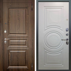 Входная дверь Аргус ЛЮКС 3К Магистр Дуб кантри + Могадиш Софт милк