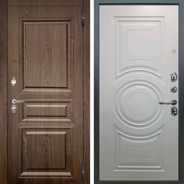 Входная дверь Аргус ЛЮКС 3К Магистр Дуб кантри + Могадиш Софт милк