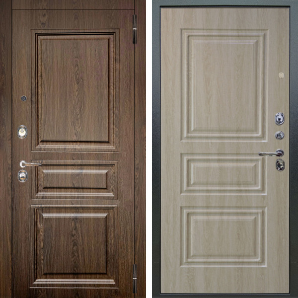Входная дверь Аргус ЛЮКС 3К Магистр Дуб кантри + Скиф Дуб филадельфия крем