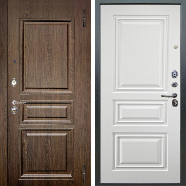 Входная дверь Аргус ЛЮКС 3К Магистр Дуб кантри + Скиф Софт милк