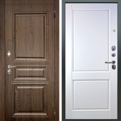 Входная дверь Аргус ЛЮКС 3К Магистр Дуб кантри + Соренто Белая эмаль