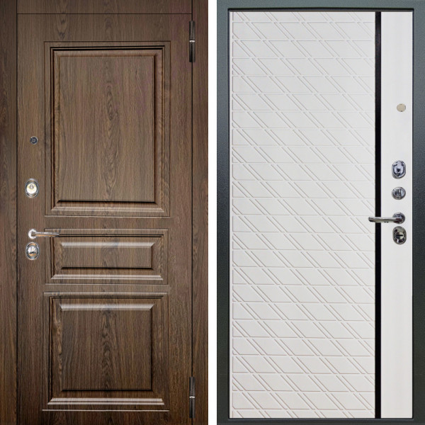 Входная дверь Аргус ЛЮКС 3К Магистр Дуб кантри + Тори Софт милк