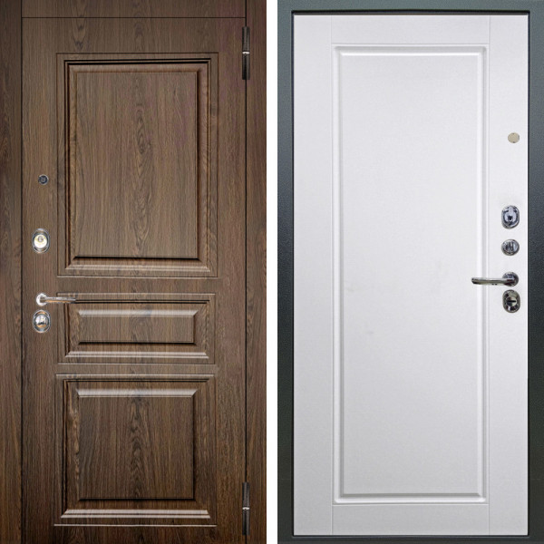 Входная дверь Аргус ЛЮКС 3К Магистр Дуб кантри + Тревор Софт милк