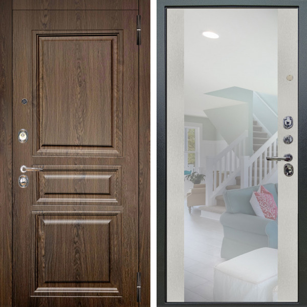 Входная дверь Аргус ЛЮКС 3К Магистр Дуб кантри + Вояж Белое дерево