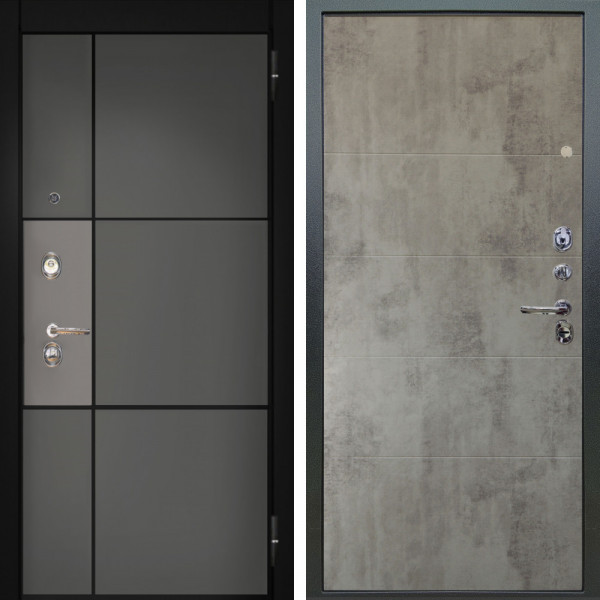 Входная дверь Аргус ЛЮКС 3К Мичиган Силк титан силк муссон + Агат Светлый бетон