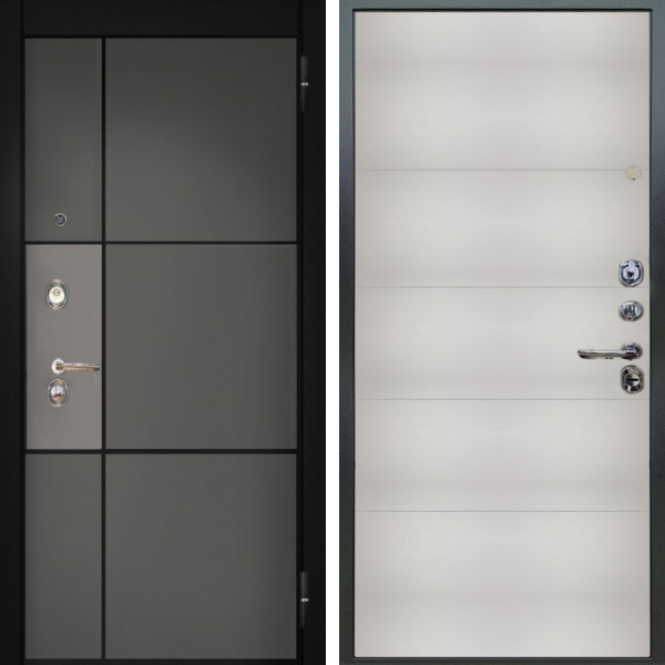 Входная дверь Аргус ЛЮКС 3К Мичиган Силк титан силк муссон + Агат Вельвет белый горизонт