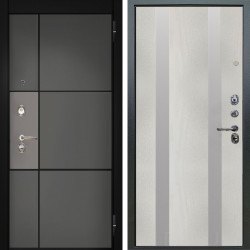 Входная дверь Аргус ЛЮКС 3К Мичиган Силк титан силк муссон + Дуэт Белое дерево вставки Изабель