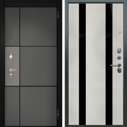 Входная дверь Аргус ЛЮКС 3К Мичиган Силк титан силк муссон + Дуэт Белое дерево вставки Кензо