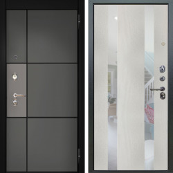 Входная дверь Аргус ЛЮКС 3К Мичиган Силк титан силк муссон + Дуэт белое дерево вставки Николь