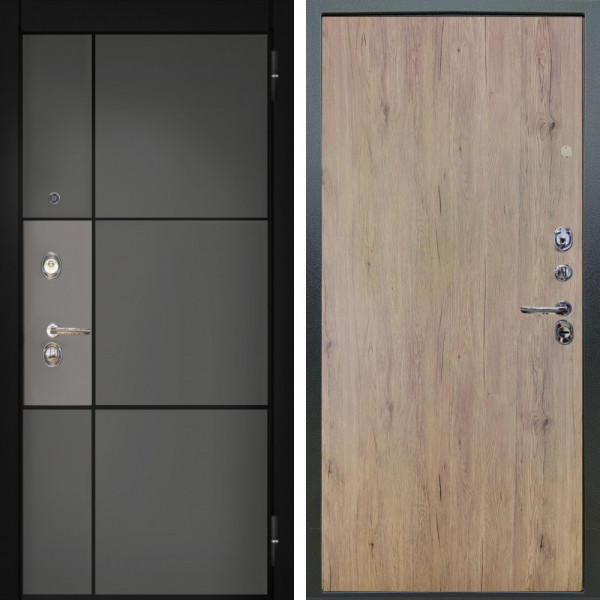 Входная дверь Аргус ЛЮКС 3К Мичиган Силк титан силк муссон + Элегант Рустик соломенный