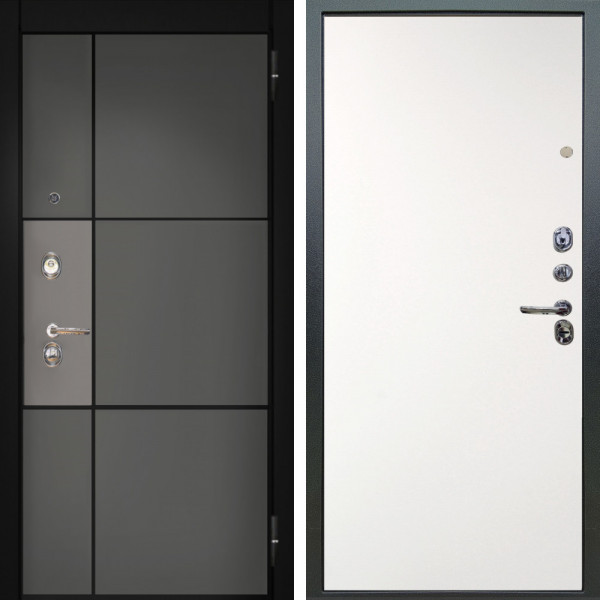 Входная дверь Аргус ЛЮКС 3К Мичиган Силк титан силк муссон + Элегант Софт милк