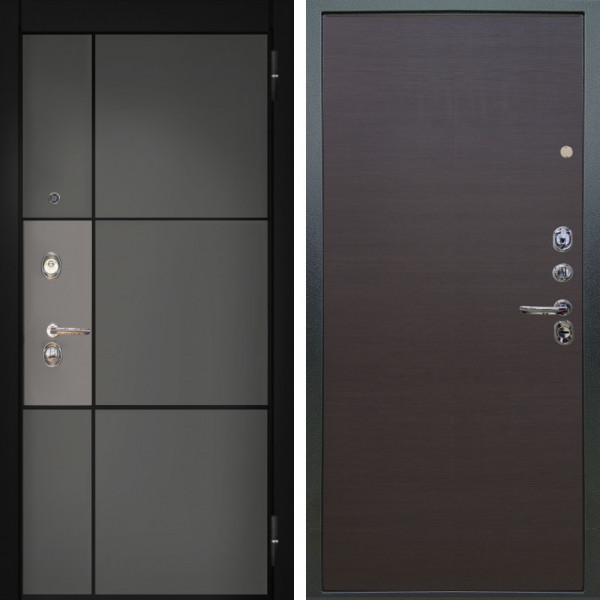 Входная дверь Аргус ЛЮКС 3К Мичиган Силк титан силк муссон + Элегант Венге горизонт