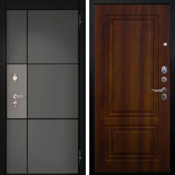 Входная дверь Аргус ЛЮКС 3К Мичиган Силк титан силк муссон + Элион Дуб рустикальный