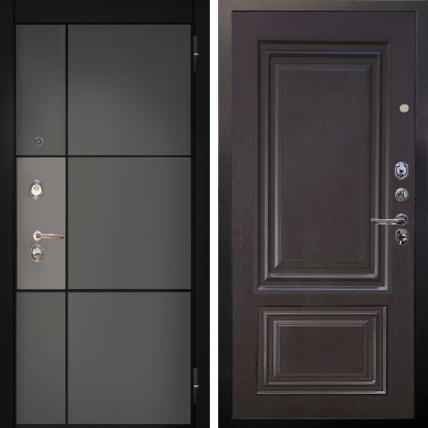Входная дверь Аргус ЛЮКС 3К Мичиган Силк титан силк муссон + Элион Горький шоколад