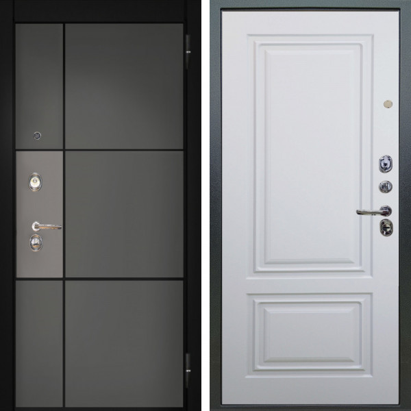 Входная дверь Аргус ЛЮКС 3К Мичиган Силк титан силк муссон + Элион Софт милк