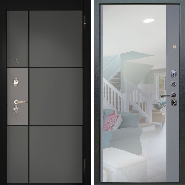 Входная дверь Аргус ЛЮКС 3К Мичиган Силк титан силк муссон + Магнум Силк маус