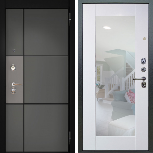 Входная дверь Аргус ЛЮКС 3К Мичиган Силк титан силк муссон + Милли Роял вуд белый