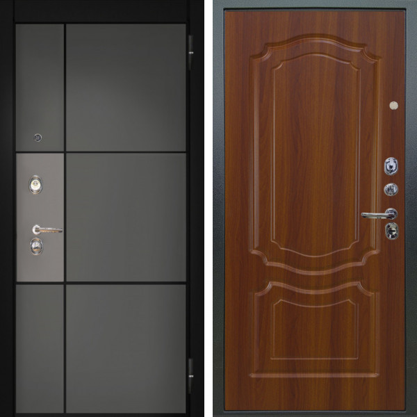 Входная дверь Аргус ЛЮКС 3К Мичиган Силк титан силк муссон + Мишель Дуб рустикальный