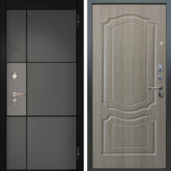 Входная дверь Аргус ЛЮКС 3К Мичиган Силк титан силк муссон + Мишель Ларче светлый