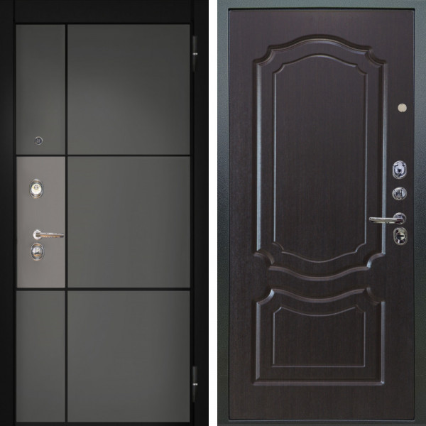 Входная дверь Аргус ЛЮКС 3К Мичиган Силк титан силк муссон + Мишель Венге