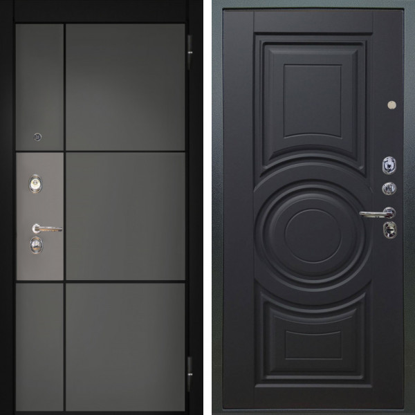 Входная дверь Аргус ЛЮКС 3К Мичиган Силк титан силк муссон + Могадиш Черный софт