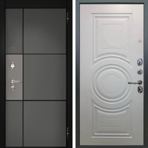 Входная дверь Аргус ЛЮКС 3К Мичиган Силк титан силк муссон + Могадиш Софт милк