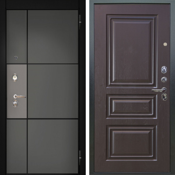 Входная дверь Аргус ЛЮКС 3К Мичиган Силк титан силк муссон + Скиф Горький шоколад