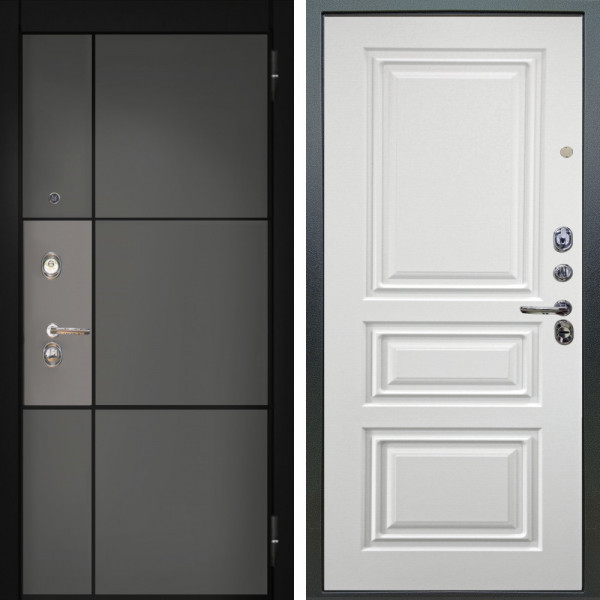 Входная дверь Аргус ЛЮКС 3К Мичиган Силк титан силк муссон + Скиф Софт милк