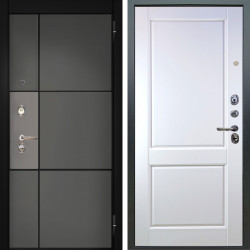 Входная дверь Аргус ЛЮКС 3К Мичиган Силк титан силк муссон + Соренто Белая эмаль