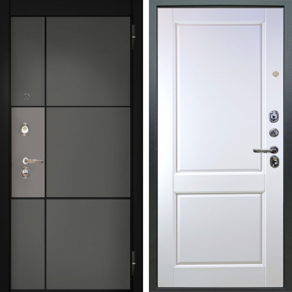 Входная дверь Аргус ЛЮКС 3К Мичиган Силк титан силк муссон + Соренто Белая эмаль