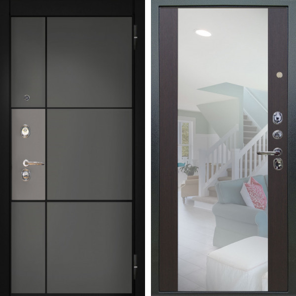 Входная дверь Аргус ЛЮКС 3К Мичиган Силк титан силк муссон + Вояж Венге