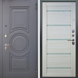 Входная дверь Аргус ЛЮКС 3К Могадиш Силк флай + Александра Белая лиственница