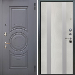 Входная дверь Аргус ЛЮКС 3К Могадиш Силк флай + Дуэт Белое дерево вставки Изабель