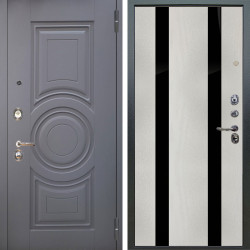 Входная дверь Аргус ЛЮКС 3К Могадиш Силк флай + Дуэт Белое дерево вставки Кензо