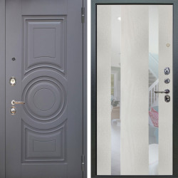 Входная дверь Аргус ЛЮКС 3К Могадиш Силк флай + Дуэт белое дерево вставки Николь