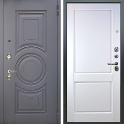 Входная дверь Аргус ЛЮКС 3К Могадиш Силк флай + Соренто Белая эмаль