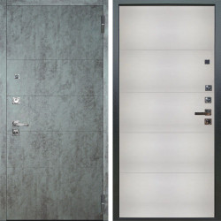 Входная дверь Аргус ЛЮКС 3К ПРО Агат Темный бетон + Агат Вельвет белый горизонт