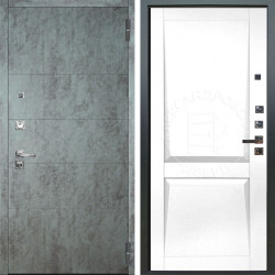 Входная дверь Аргус ЛЮКС 3К ПРО Агат Темный бетон + Ариана Белая эмаль