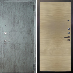 Входная дверь Аргус ЛЮКС 3К ПРО Агат Темный бетон + Элегант Дорс светлый горизонт