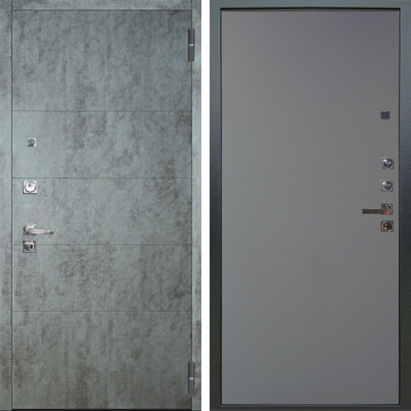 Входная дверь Аргус ЛЮКС 3К ПРО Агат Темный бетон + Элегант Силк маус