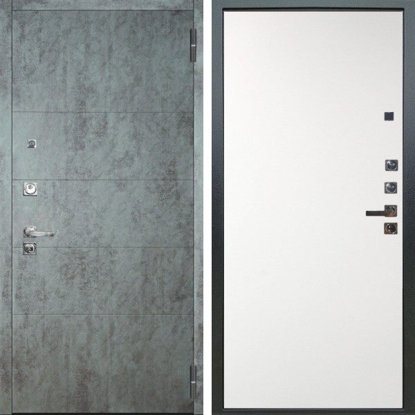 Входная дверь Аргус ЛЮКС 3К ПРО Агат Темный бетон + Элегант Софт милк