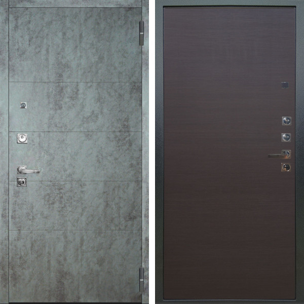 Входная дверь Аргус ЛЮКС 3К ПРО Агат Темный бетон + Элегант Венге горизонт