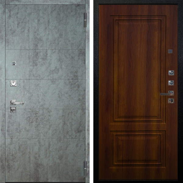 Входная дверь Аргус ЛЮКС 3К ПРО Агат Темный бетон + Элион Дуб рустикальный