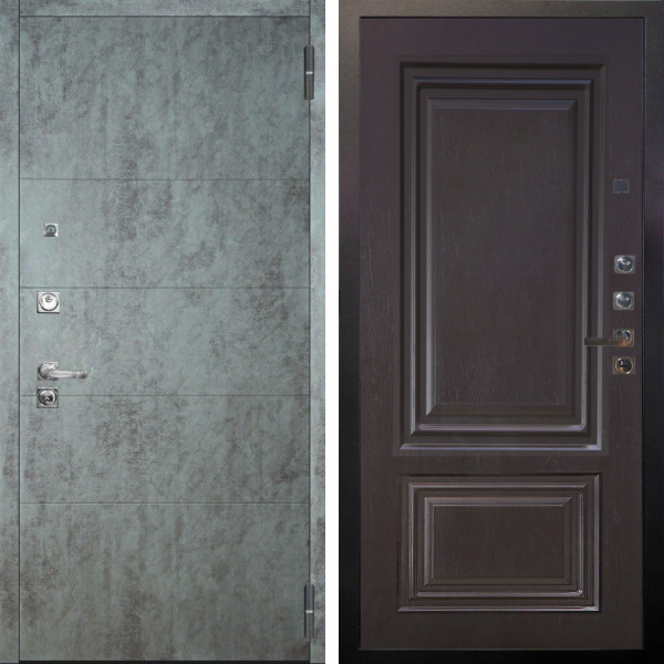 Входная дверь Аргус ЛЮКС 3К ПРО Агат Темный бетон + Элион Горький шоколад